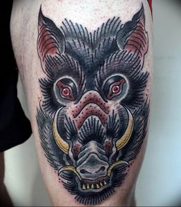Фото рисунка тату кабан 11.10.2018 №016 - boar tattoo - tattoo-photo.ru