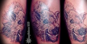 Фото рисунка тату кабан 11.10.2018 №019 - boar tattoo - tattoo-photo.ru
