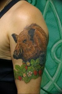 Фото рисунка тату кабан 11.10.2018 №087 - boar tattoo - tattoo-photo.ru