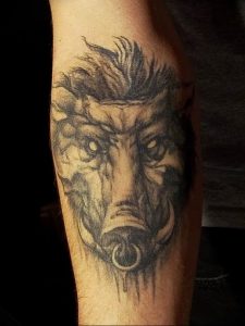 Фото рисунка тату кабан 11.10.2018 №109 - boar tattoo - tattoo-photo.ru