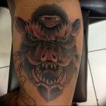 Фото рисунка тату кабан 11.10.2018 №124 - boar tattoo - tattoo-photo.ru