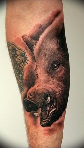 Фото рисунка тату кабан 11.10.2018 №125 - boar tattoo - tattoo-photo.ru
