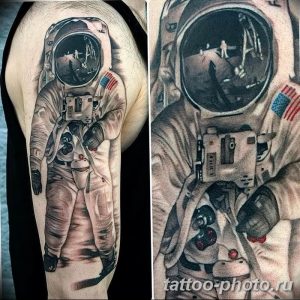 Фото рисунка тату космонавт 31.10.2018 №025 - cosmonaut tattoo - tattoo-photo.ru