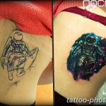 Фото рисунка тату космонавт 31.10.2018 №070 - cosmonaut tattoo - tattoo-photo.ru