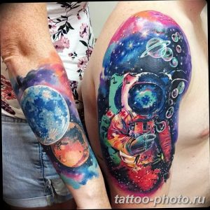 Фото рисунка тату космонавт 31.10.2018 №129 - cosmonaut tattoo - tattoo-photo.ru
