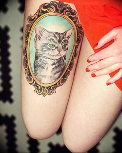 Фото рисунка тату кошка 09.10.2018 №148 - cat tattoo - tattoo-photo.ru