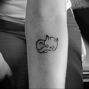 Фото рисунка тату кошка 09.10.2018 №219 - cat tattoo - tattoo-photo.ru