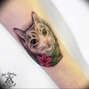 Фото рисунка тату кошка 09.10.2018 №286 - cat tattoo - tattoo-photo.ru