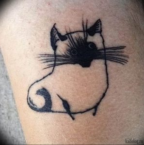 Фото рисунка тату кошка 09.10.2018 №325 - cat tattoo - tattoo-photo.ru