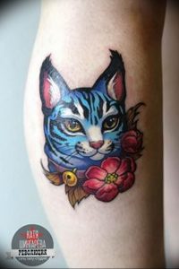 Фото рисунка тату кошка 09.10.2018 №383 - cat tattoo - tattoo-photo.ru