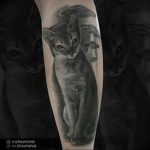 Фото рисунка тату кошка 09.10.2018 №391 - cat tattoo - tattoo-photo.ru