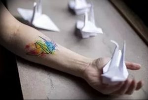Фото рисунка тату оригами 12.10.2018 №186 - origami tattoo - tattoo-photo.ru