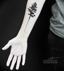 Фото рисунка тату сосна 11.10.2018 №052 - pine tattoo - tattoo-photo.ru