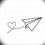 Фото тату бумажный самолетик 09.10.2018 №083 - tattoo paper airplane - tattoo-photo.ru