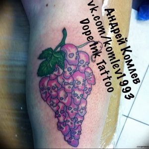 Фото тату виноград 10.10.2018 №089 - tattoo grapes - tattoo-photo.ru
