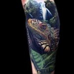 Фото тату игуана 26.10.2018 №008 - tattoo iguana - tattoo-photo.ru