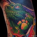 Фото тату игуана 26.10.2018 №065 - tattoo iguana - tattoo-photo.ru