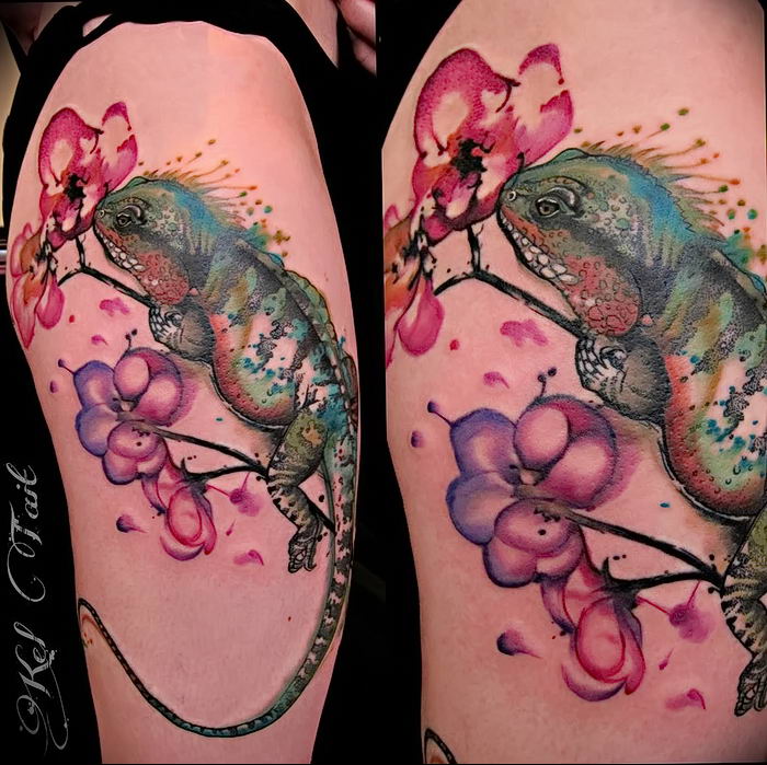 Фото тату игуана 26.10.2018 №030 tattoo iguana tattoophoto.ru