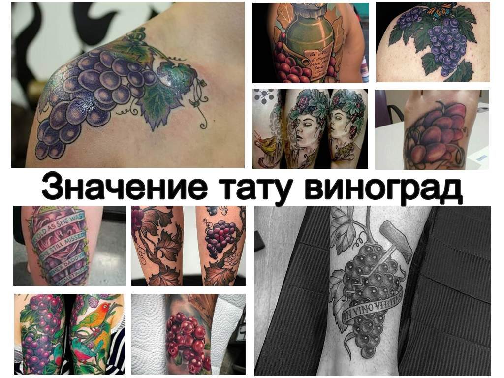 Значение тату виноград - коллекция примеров интересных рисунков татуировки на фото