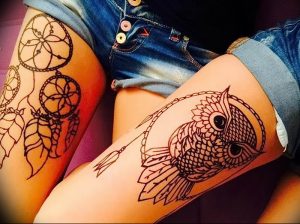 Фото Мехенди перо птицы 25.10.2018 №057 - Mehendi bird feather - tattoo-photo.ru