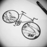 Фото рисунка тату велосипед 12.10.2018 №039 - tattoo bike - tattoo-photo.ru