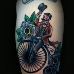 Фото рисунка тату велосипед 12.10.2018 №052 - tattoo bike - tattoo-photo.ru