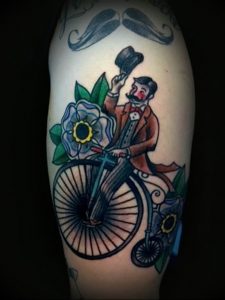 Фото рисунка тату велосипед 12.10.2018 №052 - tattoo bike - tattoo-photo.ru