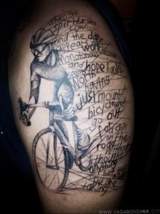 Фото рисунка тату велосипед 12.10.2018 №077 - tattoo bike - tattoo-photo.ru