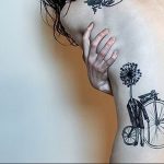 Фото рисунка тату велосипед 12.10.2018 №081 - tattoo bike - tattoo-photo.ru