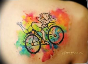 Фото рисунка тату велосипед 12.10.2018 №082 - tattoo bike - tattoo-photo.ru