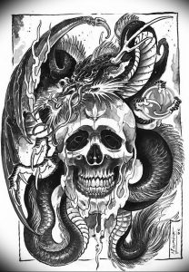 Фото рисунка тату дракон 12.10.2018 №091 - dragon tattoo - tattoo-photo.ru