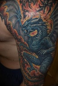 Фото рисунка тату дракон 12.10.2018 №313 - dragon tattoo - tattoo-photo.ru
