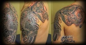 Фото рисунка тату дракон 12.10.2018 №384 - dragon tattoo - tattoo-photo.ru