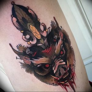 Фото рисунка тату кабан 11.10.2018 №012 - boar tattoo - tattoo-photo.ru