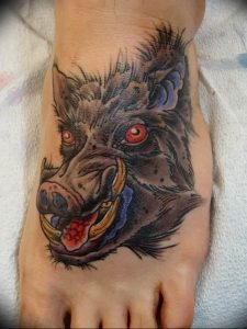 Фото рисунка тату кабан 11.10.2018 №023 - boar tattoo - tattoo-photo.ru
