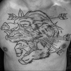 Фото рисунка тату кабан 11.10.2018 №024 - boar tattoo - tattoo-photo.ru