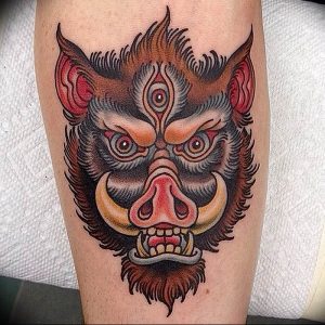 Фото рисунка тату кабан 11.10.2018 №026 - boar tattoo - tattoo-photo.ru