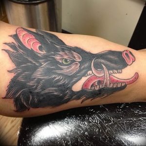 Фото рисунка тату кабан 11.10.2018 №027 - boar tattoo - tattoo-photo.ru