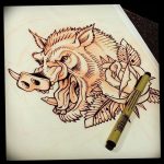Фото рисунка тату кабан 11.10.2018 №028 - boar tattoo - tattoo-photo.ru