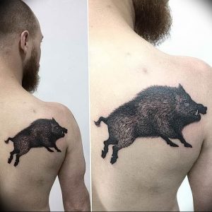 Фото рисунка тату кабан 11.10.2018 №029 - boar tattoo - tattoo-photo.ru