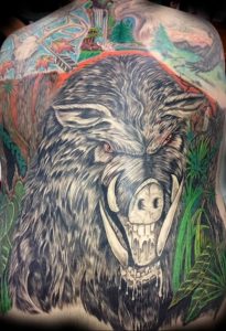 Фото рисунка тату кабан 11.10.2018 №046 - boar tattoo - tattoo-photo.ru