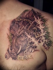 Фото рисунка тату кабан 11.10.2018 №049 - boar tattoo - tattoo-photo.ru