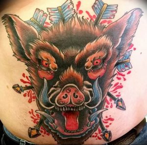 Фото рисунка тату кабан 11.10.2018 №050 - boar tattoo - tattoo-photo.ru