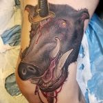 Фото рисунка тату кабан 11.10.2018 №059 - boar tattoo - tattoo-photo.ru