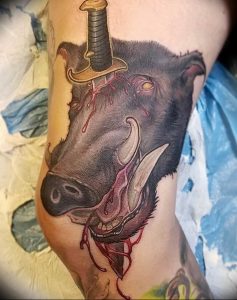 Фото рисунка тату кабан 11.10.2018 №059 - boar tattoo - tattoo-photo.ru