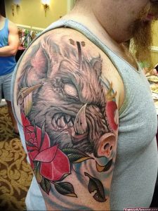 Фото рисунка тату кабан 11.10.2018 №061 - boar tattoo - tattoo-photo.ru