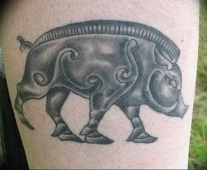 Фото рисунка тату кабан 11.10.2018 №069 - boar tattoo - tattoo-photo.ru
