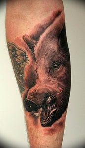 Фото рисунка тату кабан 11.10.2018 №082 - boar tattoo - tattoo-photo.ru