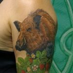 Фото рисунка тату кабан 11.10.2018 №087 - boar tattoo - tattoo-photo.ru