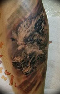 Фото рисунка тату кабан 11.10.2018 №093 - boar tattoo - tattoo-photo.ru